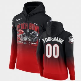 #00 Custom 2021 Peach Bowl Georgia Bulldogs Gradient Men Red Hoodie 819051-491