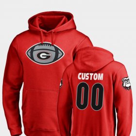 #00 Custom Game Ball University of Georgia Football Mens Red Hoodie 928978-911