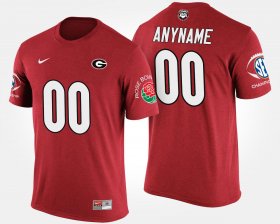 #00 Custom Bowl Game Georgia Bulldogs Southeastern Conference Rose Bowl Name and Number Mens Red T-Shirt 898238-481