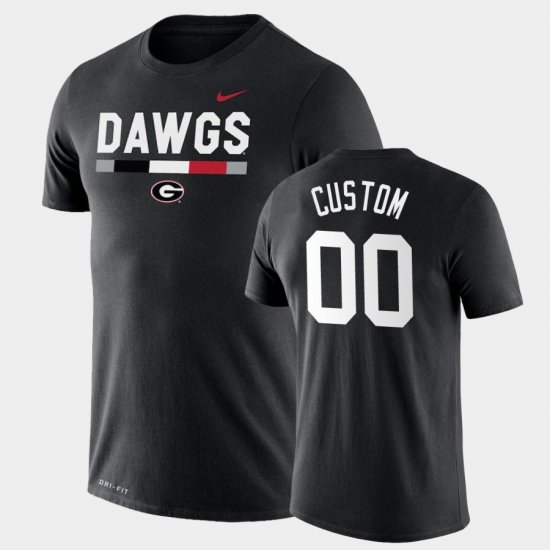 #00 Custom Team DNA Georgia Bulldogs Legend Performance Men\'s Black T-Shirt 336747-902
