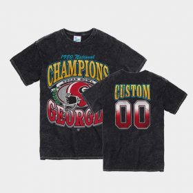 #00 Custom Vintage Tubular University of Georgia 1980 National Championship Men's Black T-Shirt 632327-778