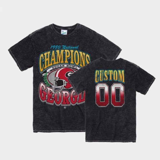 #00 Custom Vintage Tubular University of Georgia 1980 National Championship Men\'s Black T-Shirt 632327-778