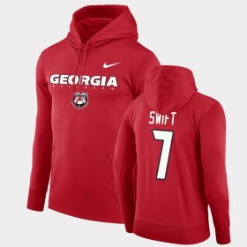 #7 D'Andre Swift Facility Performance University of Georgia Pullover Mens Red Hoodie 383687-717
