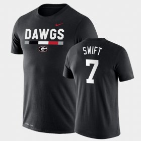 #7 D'Andre Swift Team DNA UGA Legend Performance Mens Black T-Shirt 967969-791