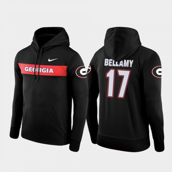 #17 Davin Bellamy Sideline Seismic UGA Football Performance Men\'s Black Hoodie 719988-694