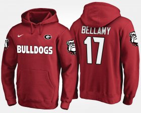 #17 Davin Bellamy Name and Number University of Georgia Men Red Hoodie 232273-331