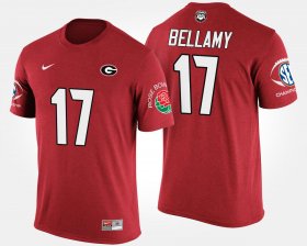 #17 Davin Bellamy Bowl Game University of Georgia Southeastern Conference Rose Bowl Mens Red T-Shirt 851084-949