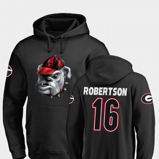 #16 Demetris Robertson Midnight Mascot Georgia Football Men Black Hoodie 992152-567