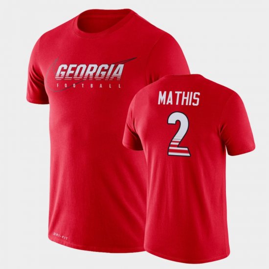 #2 D\'Wan Mathis Facility Performance Georgia Bulldogs Men\'s Red T-Shirt 184924-480