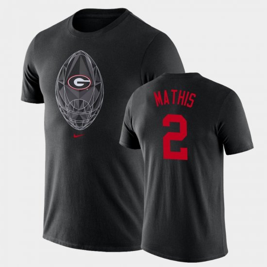 #2 D\'Wan Mathis Football Icon UGA Bulldogs Legend Men Black T-Shirt 653353-630