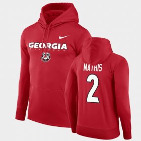 #2 D'Wan Mathis Facility Performance UGA Bulldogs Pullover Men Red Hoodie 389182-820