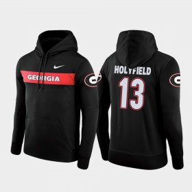 #13 Elijah Holyfield Sideline Seismic UGA Football Performance Mens Black Hoodie 236097-332