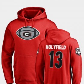 #13 Elijah Holyfield Game Ball Georgia Bulldogs Football Men's Red Hoodie 307750-606