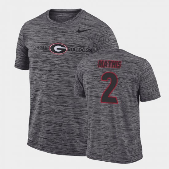 #2 D\'Wan Mathis GFX Velocity Georgia Sideline Legend Performance Men\'s Gray T-Shirt 816598-283