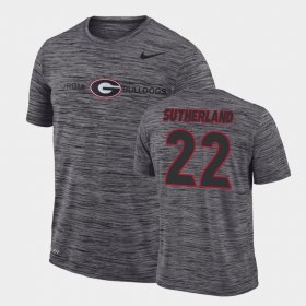 #22 Jes Sutherland GFX Velocity University of Georgia Sideline Legend Performance Men's Gray T-Shirt 247951-382