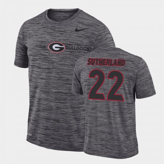 #22 Jes Sutherland GFX Velocity University of Georgia Sideline Legend Performance Men\'s Gray T-Shirt 247951-382