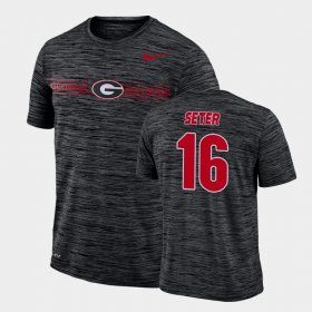 #16 John Seter GFX Velocity UGA Bulldogs Sideline Legend Performance Men Black T-Shirt 259150-463