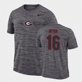 #16 John Seter GFX Velocity Georgia Sideline Legend Performance Men's Gray T-Shirt 440994-253