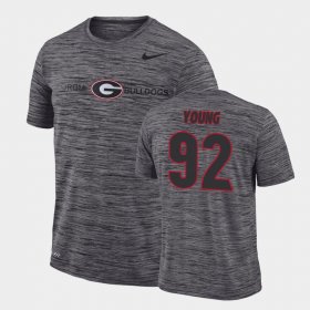 #92 Justin Young GFX Velocity UGA Bulldogs Sideline Legend Performance Men's Gray T-Shirt 284505-123