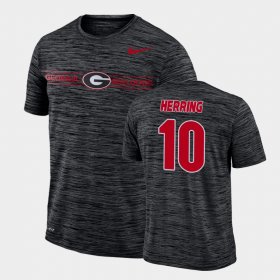 #10 Malik Herring GFX Velocity Georgia Bulldogs Sideline Legend Performance Men Black T-Shirt 690538-642