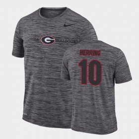 #10 Malik Herring GFX Velocity UGA Bulldogs Sideline Legend Performance Men Gray T-Shirt 838953-618