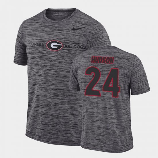 #24 Prather Hudson GFX Velocity Georgia Bulldogs Sideline Legend Performance Men\'s Gray T-Shirt 667100-538