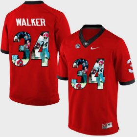 #34 Herchel Walker Pictorial Fashion UGA Men's Red Jersey 144136-357