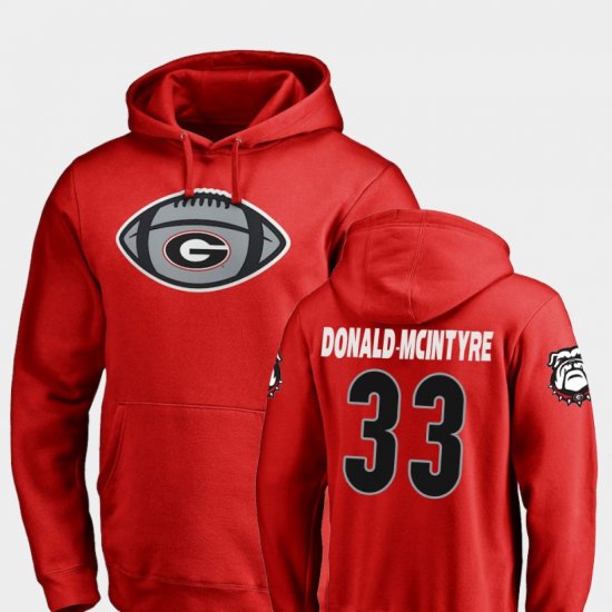 #33 Ian Donald-McIntyre Game Ball Georgia Football Men Red Hoodie 643524-978