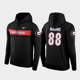 #88 Jackson Harris Sideline Seismic UGA Bulldogs Football Performance Men's Black Hoodie 415922-493