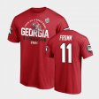 #11 Jake Fromm 2021 Peach Bowl Georgia Mens Red T-Shirt 921727-319