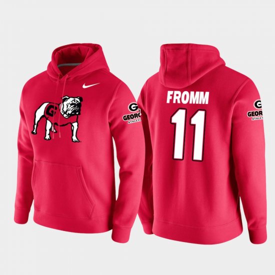 #11 Jake Fromm Vault Logo Club UGA College Football Pullover Men Red Hoodie 317663-200