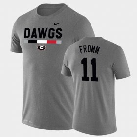 #11 Jake Fromm Team DNA UGA Bulldogs Legend Performance Men's Heathered Gray T-Shirt 162086-149