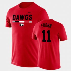 #11 Jake Fromm Team DNA University of Georgia Legend Performance Men Red T-Shirt 711202-941