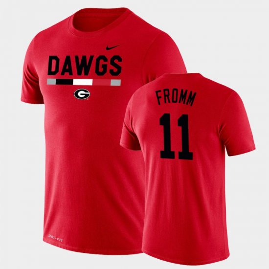 #11 Jake Fromm Team DNA University of Georgia Legend Performance Men Red T-Shirt 711202-941