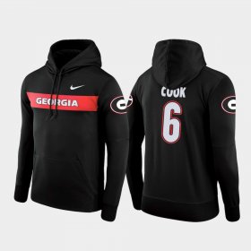 #6 James Cook Sideline Seismic UGA Bulldogs Football Performance Mens Black Hoodie 141210-493
