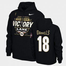 #18 JT Daniels 2021 National Champions UGA Bulldogs Locker Room Men's Black Hoodie 483268-746