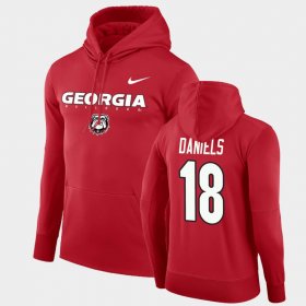 #18 JT Daniels Facility Performance Georgia Pullover Mens Red Hoodie 348748-505