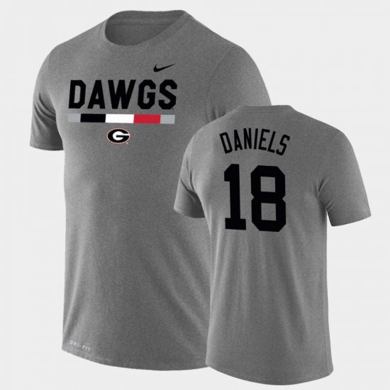 #18 JT Daniels Team DNA University of Georgia Legend Performance Men Heathered Gray T-Shirt 236721-478