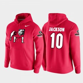 #10 Kearis Jackson Vault Logo Club University of Georgia College Football Pullover Men's Red Hoodie 146109-534