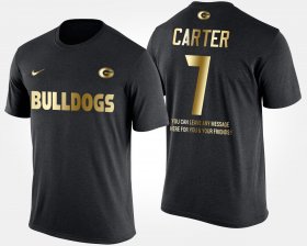 #7 Lorenzo Carter Gold Limited University of Georgia Short Sleeve With Message Men's Black T-Shirt 761008-149