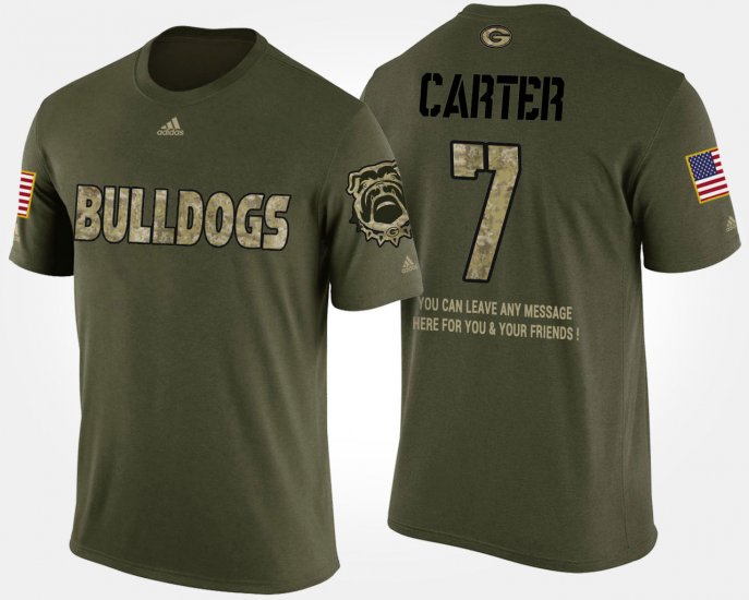 #7 Lorenzo Carter Military University of Georgia Short Sleeve With Message Men Camo T-Shirt 258653-129