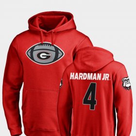 #4 Mecole Hardman Jr. Game Ball University of Georgia Football Men Red Hoodie 203039-329