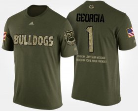#1 Military Georgia No.1 Short Sleeve With Message Men's Camo T-Shirt 471710-354