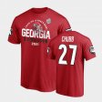 #27 Nick Chubb 2021 Peach Bowl University of Georgia Men's Red T-Shirt 311773-306