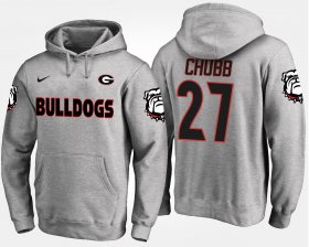 #27 Nick Chubb Name and Number Georgia Mens Gray Hoodie 810014-131