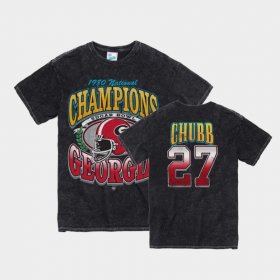 #27 Nick Chubb Vintage Tubular UGA 1980 National Championship Men Black T-Shirt 386791-540