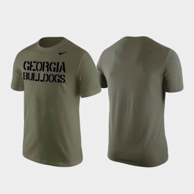 Stencil Wordmark Georgia Bulldogs Men Olive T-Shirt 594428-259