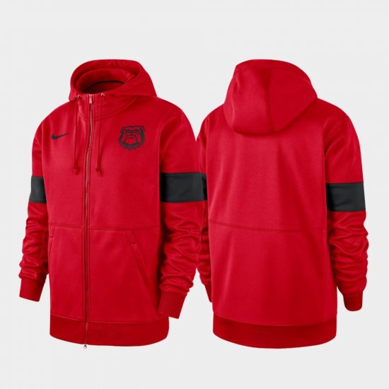 2019 Sideline Therma-FIT University of Georgia Performance Full-Zip Men Red Hoodie 142288-605