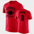 #8 A.J. Green Retro Football Georgia Legend Performance Mens Red T-Shirt 409219-479