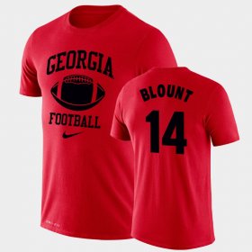#14 Trey Blount Retro Football UGA Bulldogs Legend Performance Men's Red T-Shirt 511677-207